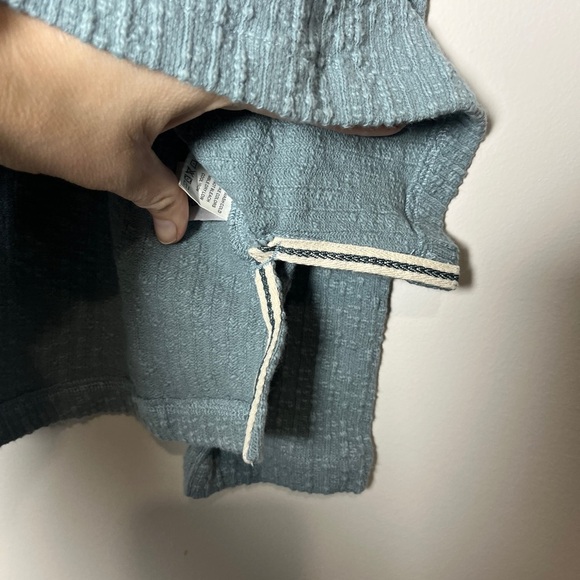 Carbon 2 Cobalt Cotton Ribbed Textured Henley Blue Long Sleeve Shirt Small - Picture 4 of 9